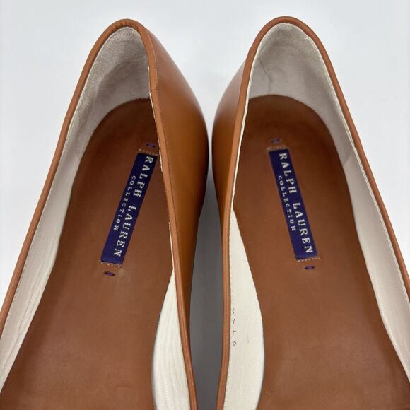 Ralph Lauren Collection Women 9 Loafers Purple Label Horsebit Saddle Brown EUC - Picture 10 of 16
